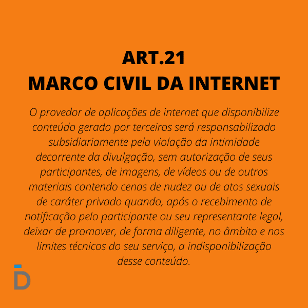 Art.21 do Marco Civil da Internet e a responsabilidade das redes sociais retirarem conteúdos sexuais